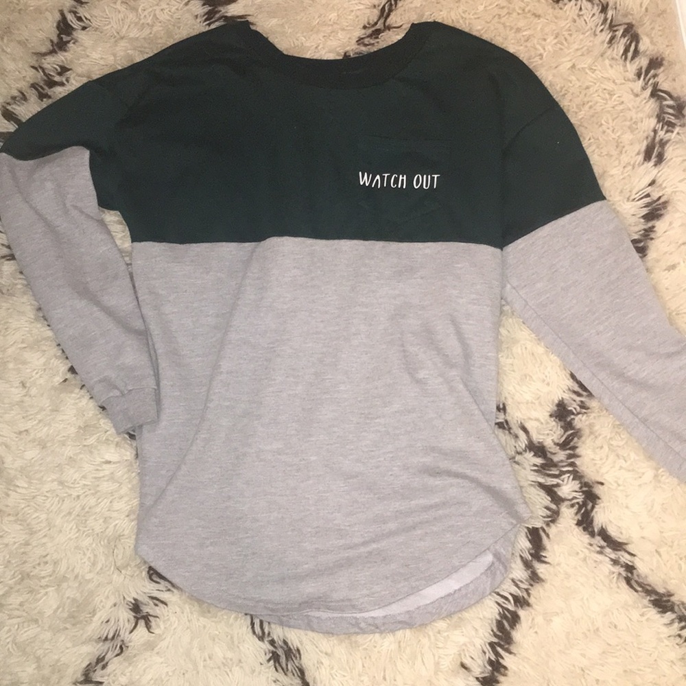 Graphic long sleeve “Watch Out” shirt